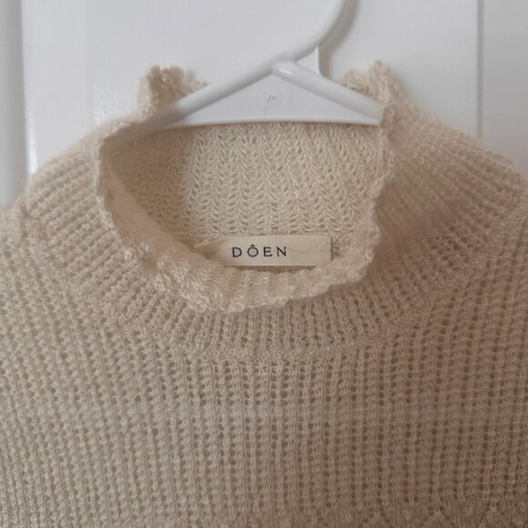 Doen Pointelle-knit Alpaca & Silk Turtleneck Sweater - Picture 2 of 3